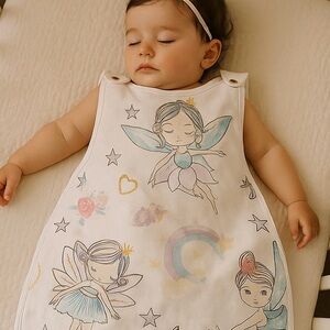 Organic Cotton 2 Way Zipper Sleeping Sack for Baby Girls Adjustable 2-12 M